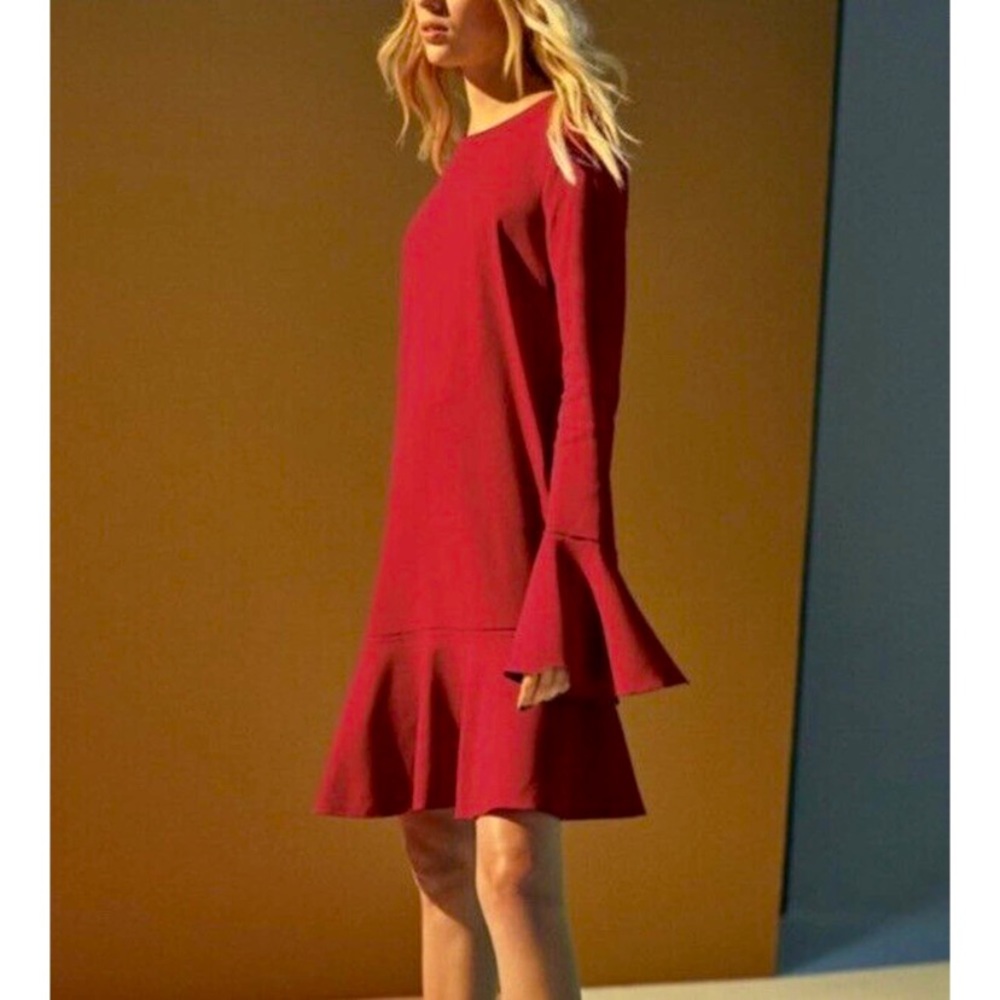 Theory Marah Bergen Crepe Bell Sleeve Dress. Size 10.